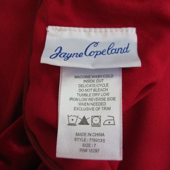 Jayne Copeland Girls Red Velvet & Ivory Crinoline Holiday Christmas Dress Size 7 - Picture 6 of 15